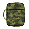 Dark Green Camouflage Print Front Pocket Bible Bag