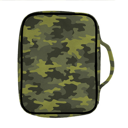 Dark Green Camouflage Print Front Pocket Bible Bag