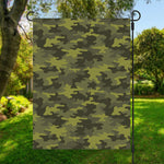Dark Green Camouflage Print Garden Flag