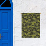 Dark Green Camouflage Print Garden Flag
