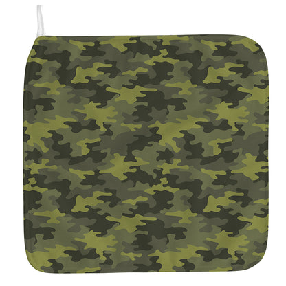 Dark Green Camouflage Print Hand Towel