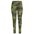 Dark Green Camouflage Print High-Waisted Pocket Leggings