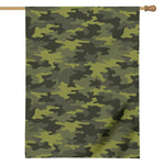 Dark Green Camouflage Print House Flag