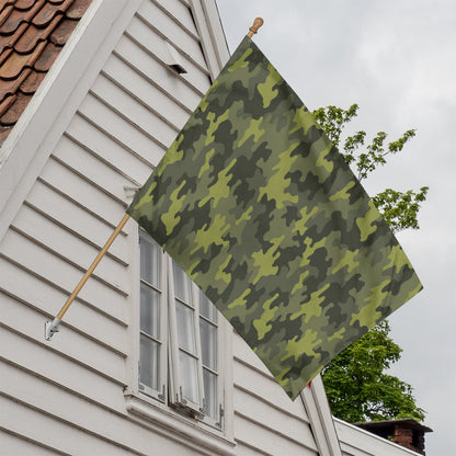 Dark Green Camouflage Print House Flag