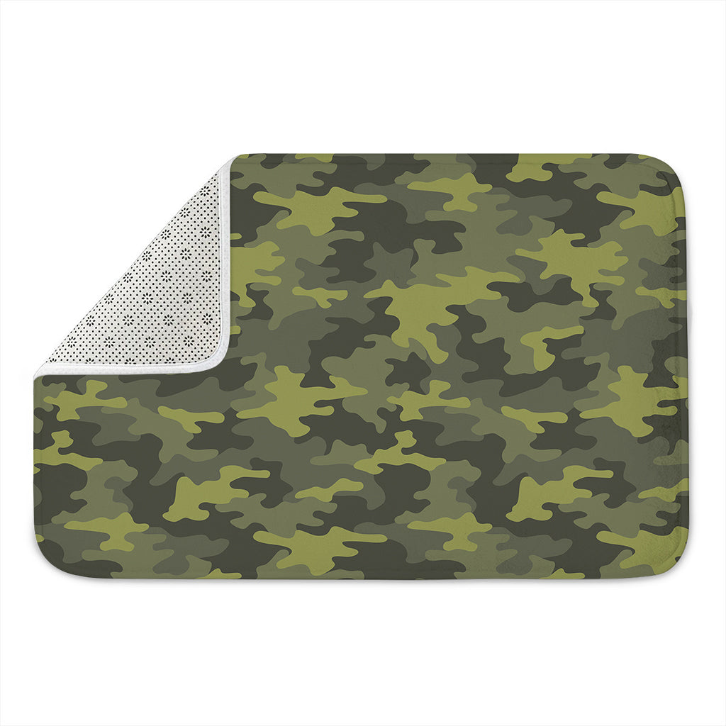 Dark Green Camouflage Print Indoor Door Mat