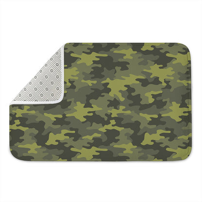 Dark Green Camouflage Print Indoor Door Mat