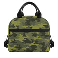 Dark Green Camouflage Print Insulated Lunch Bag