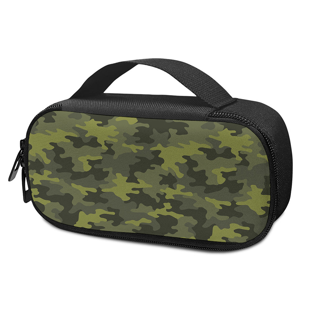 Dark Green Camouflage Print Insulin Cooler Travel Case
