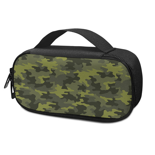 Dark Green Camouflage Print Insulin Cooler Travel Case