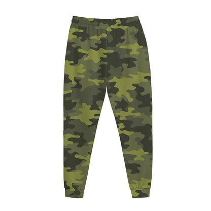 Dark Green Camouflage Print Jogger Pants