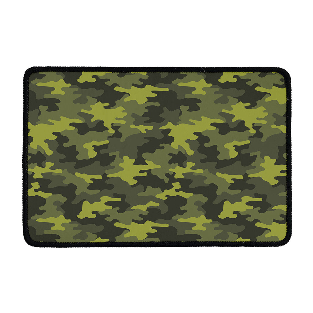 Dark Green Camouflage Print Kitchen Mat