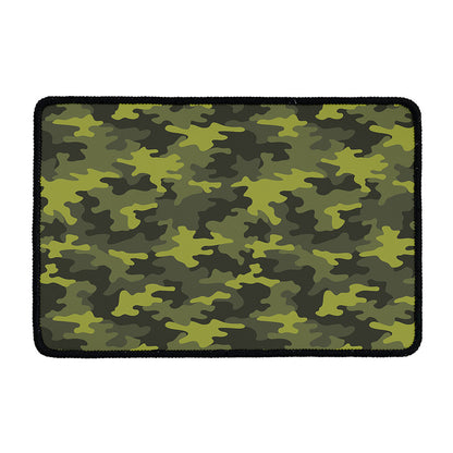 Dark Green Camouflage Print Kitchen Mat