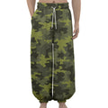 Dark Green Camouflage Print Lantern Pants