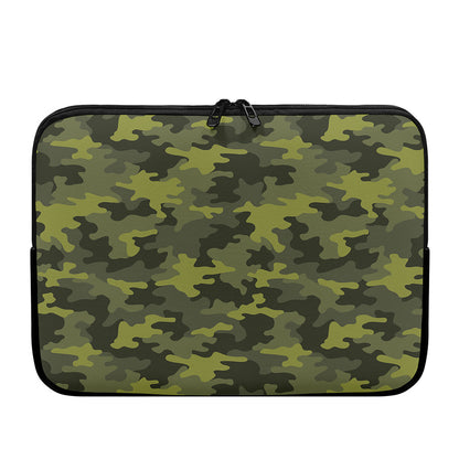 Dark Green Camouflage Print Laptop Sleeve