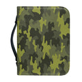 Dark Green Camouflage Print Leather Bible Cover