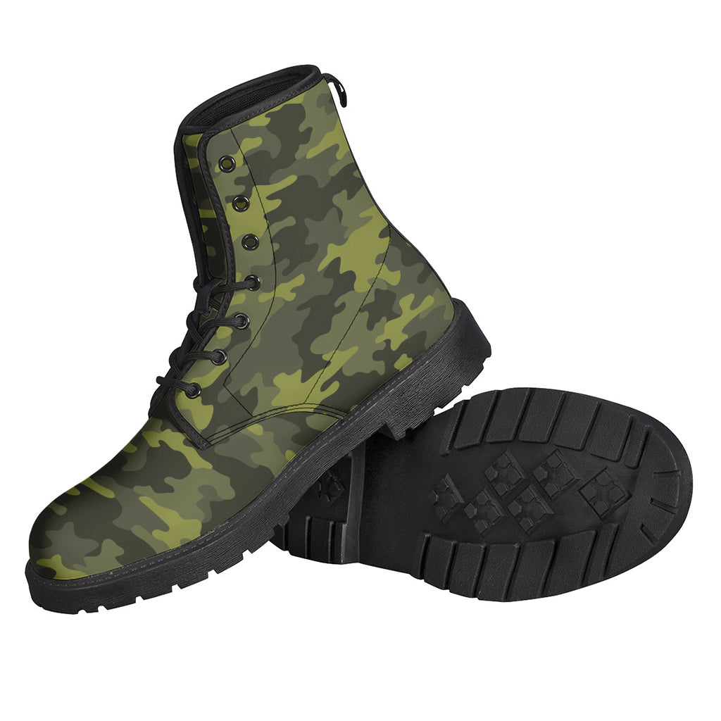 Dark Green Camouflage Print Backpack