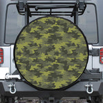 Dark Green Camouflage Print Leather Spare Tire Cover