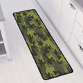 Dark Green Camouflage Print Long Kitchen Mat