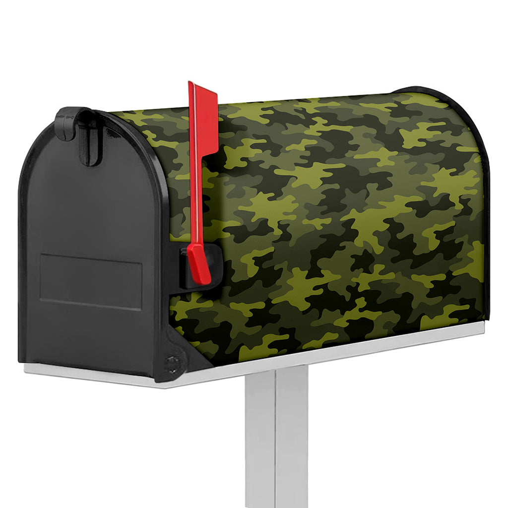 Dark Green Camouflage Print Mailbox Cover