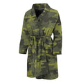 Dark Green Camouflage Print Men's Bathrobe
