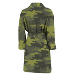 Dark Green Camouflage Print Men's Bathrobe