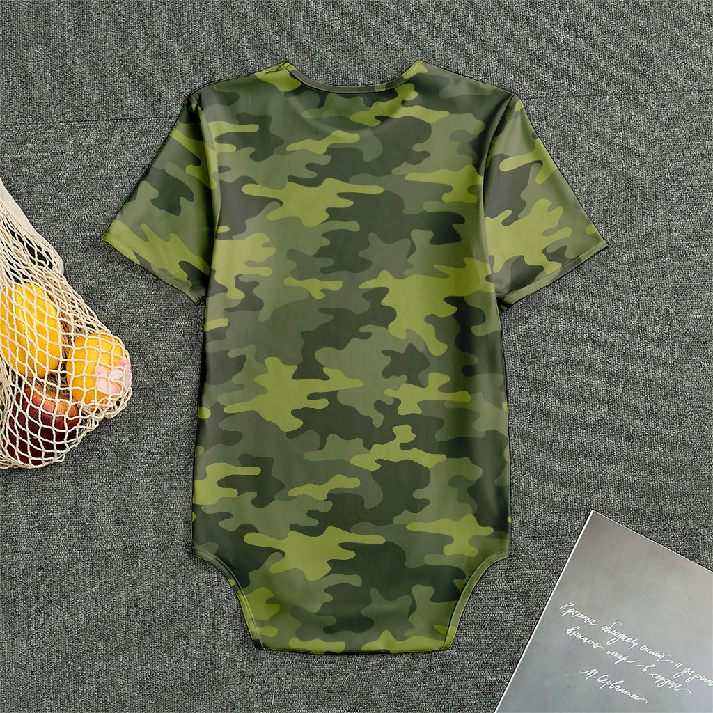 Dark Green Camouflage Print Men's Bodysuit
