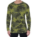 Dark Green Camouflage Print Men's Long Sleeve T-Shirt
