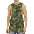 Dark Green Camouflage Print Men's Muscle Tank Top