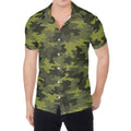 Dark Green Camouflage Print Men's Shirt
