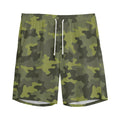 Dark Green Camouflage Print Men's Athletic Shorts