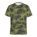 Dark Green Camouflage Print Men's Athletic T-Shirt
