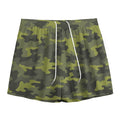 Dark Green Camouflage Print Mesh Shorts