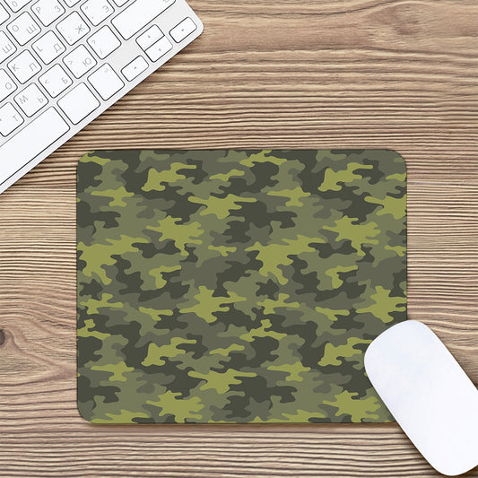 Dark Green Camouflage Print Mouse Pad