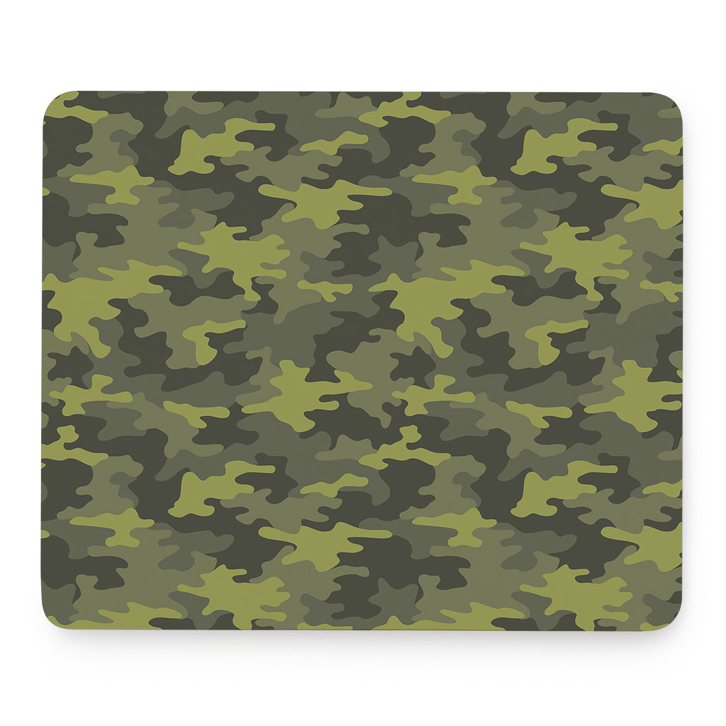 Dark Green Camouflage Print Mouse Pad