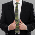 Dark Green Camouflage Print Necktie