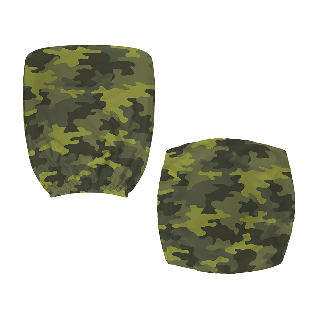 Dark Green Camouflage Print Office Chair Cover