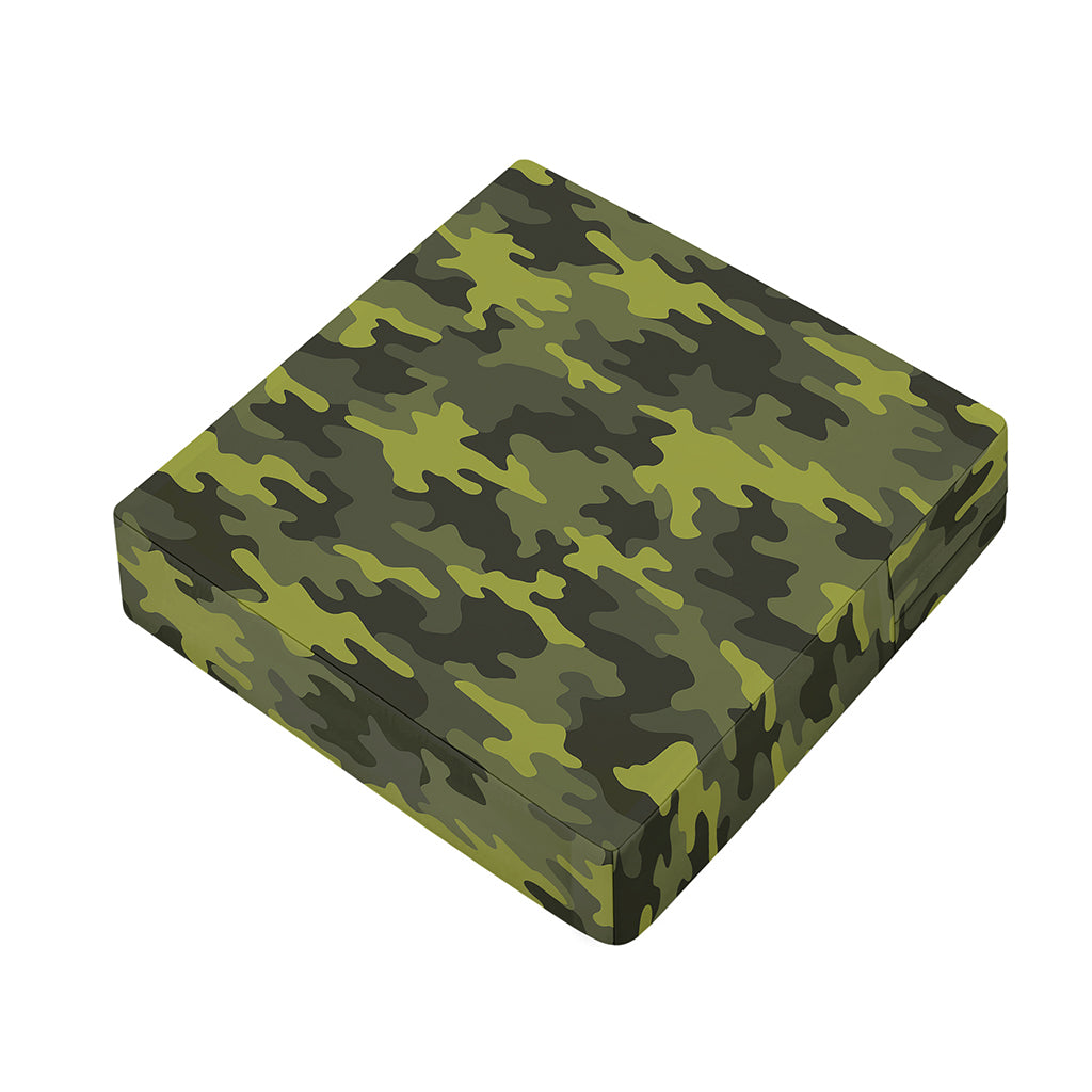 Dark Green Camouflage Print Outdoor Seat Cushion Cover