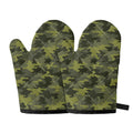 Dark Green Camouflage Print Oven Mitts