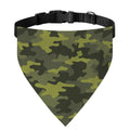 Dark Green Camouflage Print Over The Collar Dog Bandana