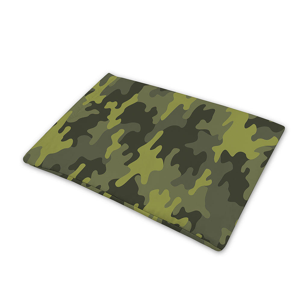 Dark Green Camouflage Print Pet Cooling Mat Cover