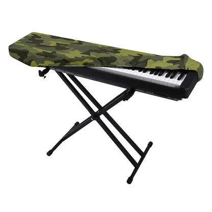 Dark Green Camouflage Print Piano Keyboard Cover
