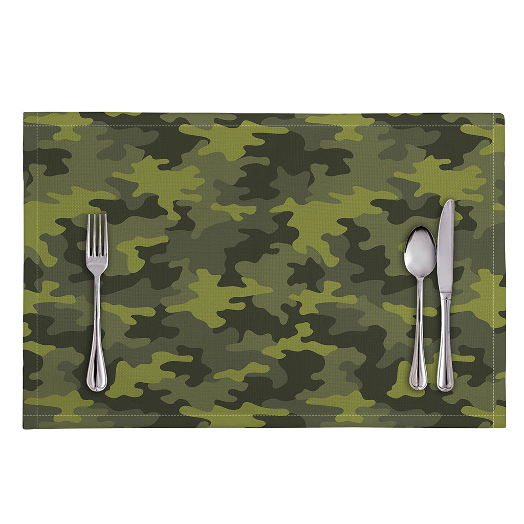 Dark Green Camouflage Print Placemat