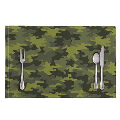 Dark Green Camouflage Print Placemat