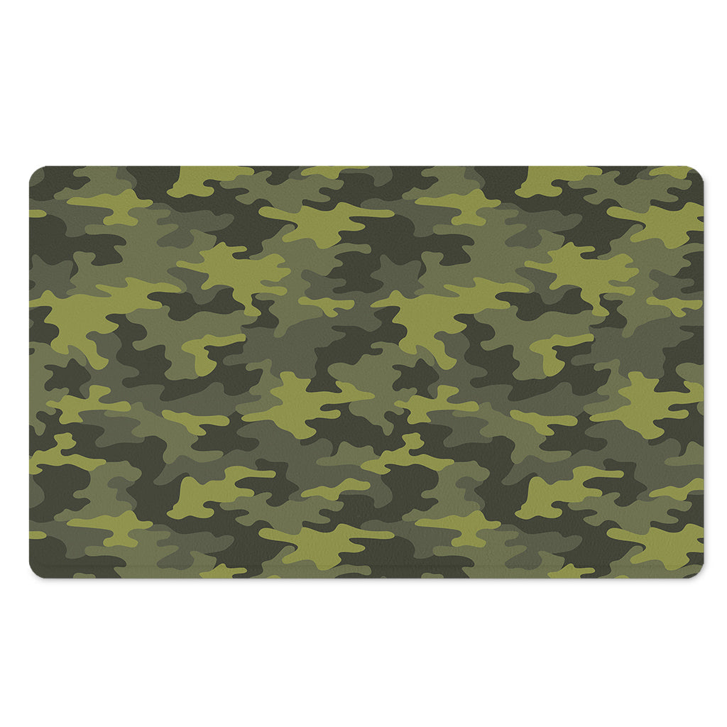 Dark Green Camouflage Print Polyester Doormat