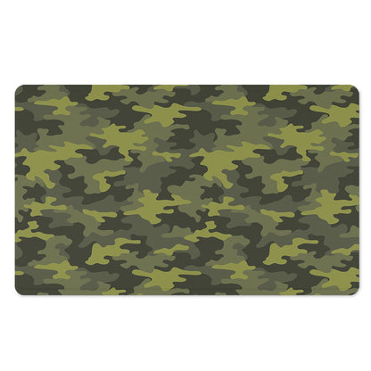 Dark Green Camouflage Print Polyester Doormat