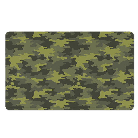 Dark Green Camouflage Print Polyester Doormat
