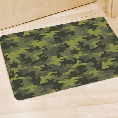Dark Green Camouflage Print Polyester Doormat