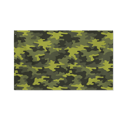 Dark Green Camouflage Print Polyester Flag