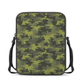 Dark Green Camouflage Print Rectangular Crossbody Bag