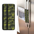 Dark Green Camouflage Print Refrigerator Handle Covers